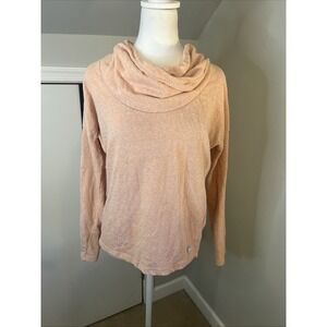 Bench Urbanwear Womens Cowl Neck Pullover Peach Heathered Long Sleeve Top Size M